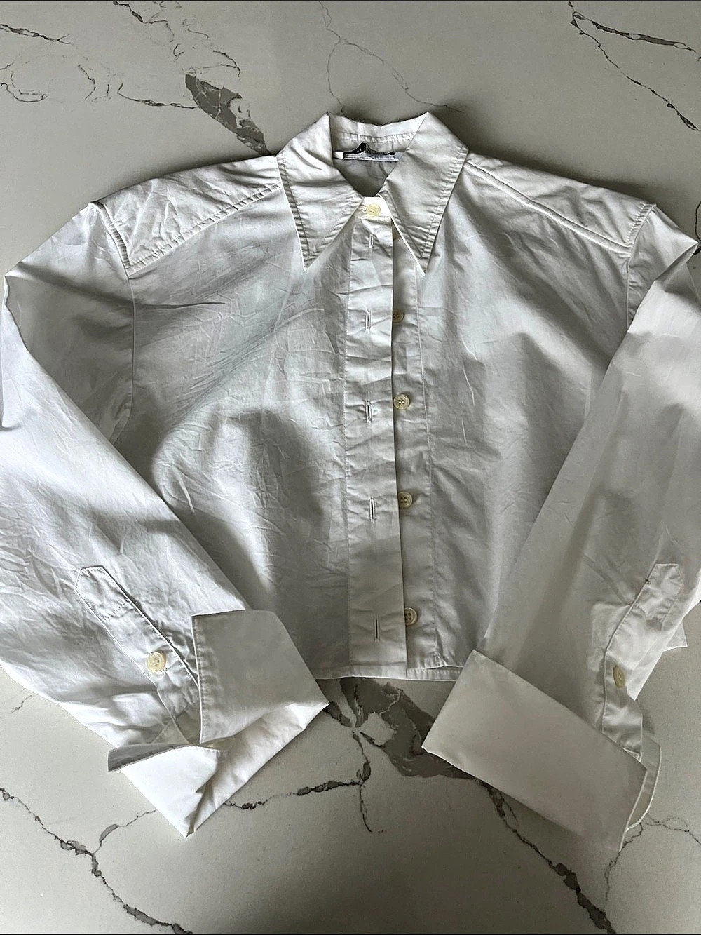 Zara White Button Down Shirt Size Medium Like New